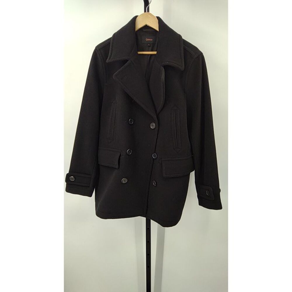 Quince Men's Black Double-Breasted Peacoat NWT